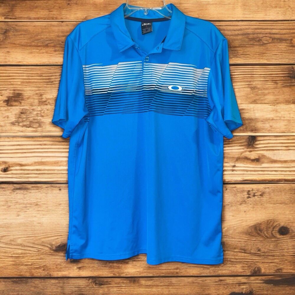 Oakley Men's L Lot Of 2 Golf Polo Shirts Blue/Green